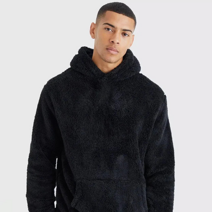 Davian | Unisex knusse fleece hoodie - Zachte, warme trui met kangoeroezak voor alle seizoenen