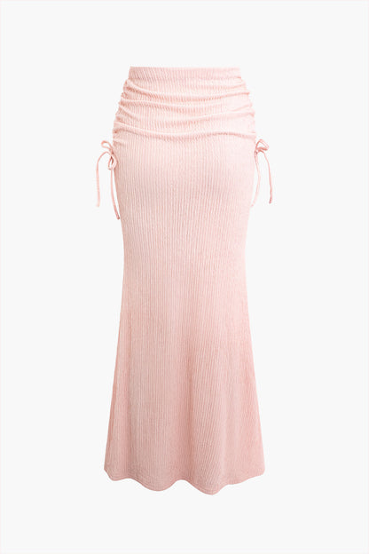 Vianca | Asymmetrische Textuur Top en Rok Set