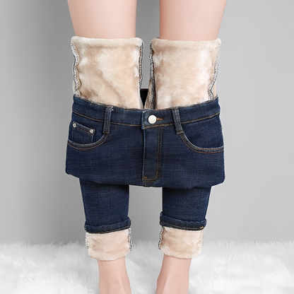 Willow - Stijlvolle en Warme Winter Fleece Jeans voor Vrouwen