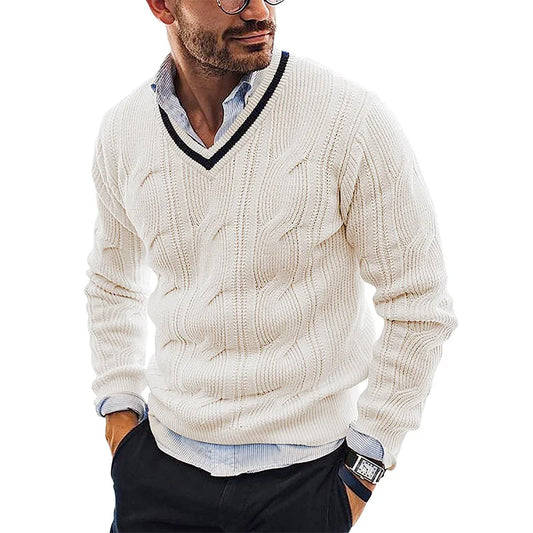 Pascal | Casual Slim Fit V Hals Lange Mouw Gebreide Trui