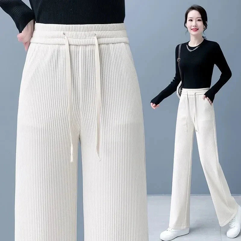 Paula - Stijlvolle Herfst Basic Lace Up Baggy Broek voor Vrouwen