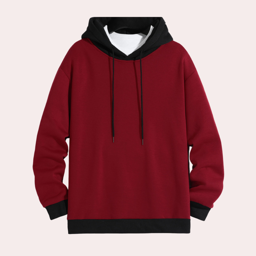 Aleron | Eenvoudige casual hoodie met kleurcontrast voor heren