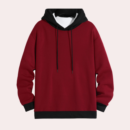 Aleron | Eenvoudige casual hoodie met kleurcontrast voor heren