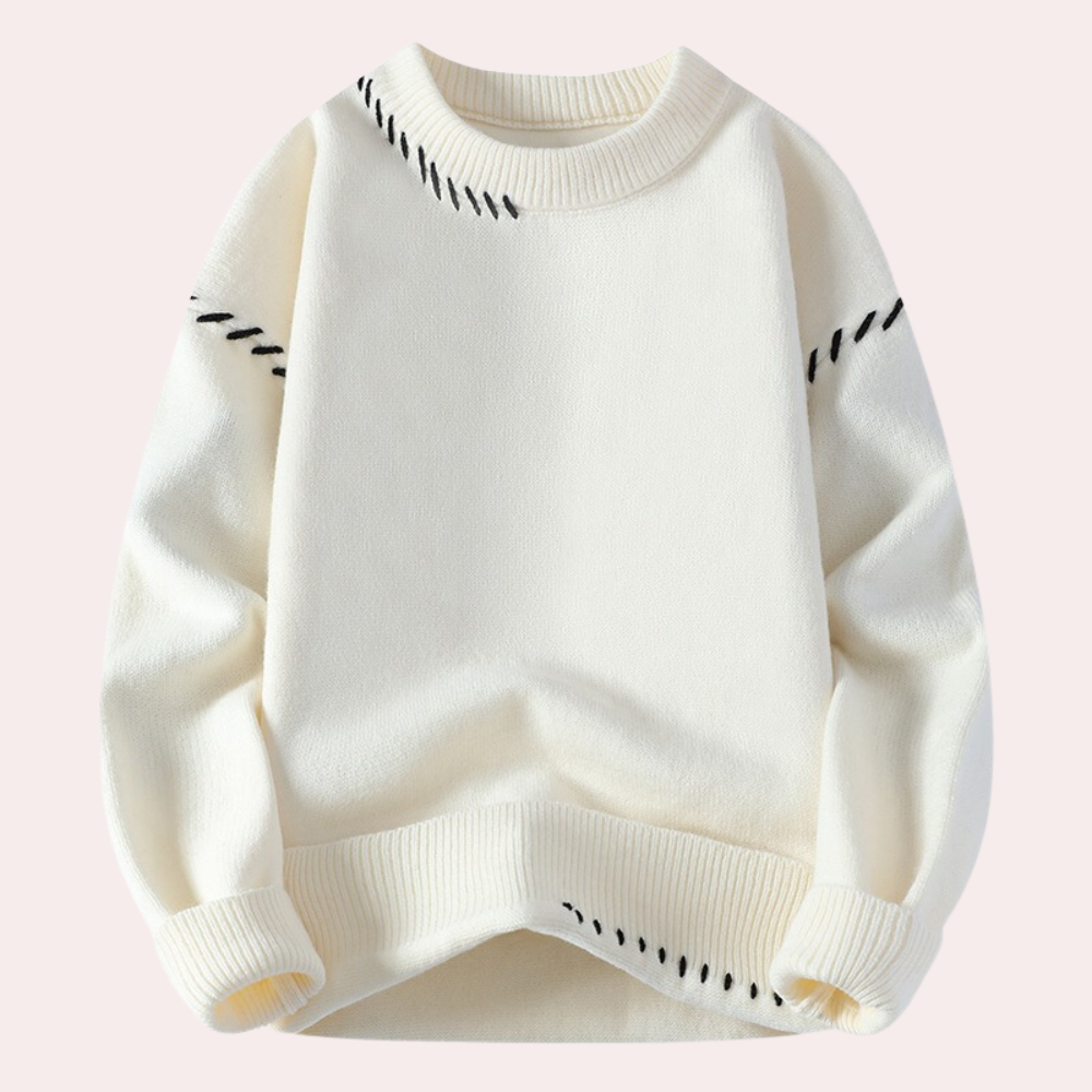 Braulio | Stijlvolle winterwarme fleece trui met stikseldetails voor heren