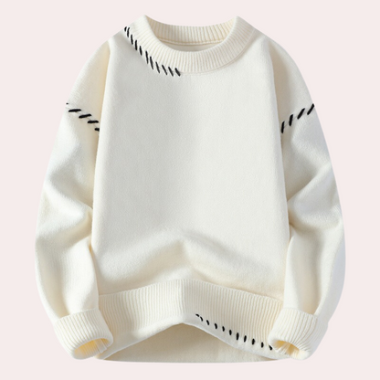 Braulio | Stijlvolle winterwarme fleece trui met stikseldetails voor heren