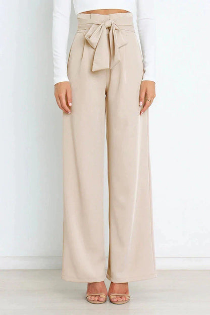 Elina - Stijlvolle Pantalon met Strikceintuur voor Vrouwen