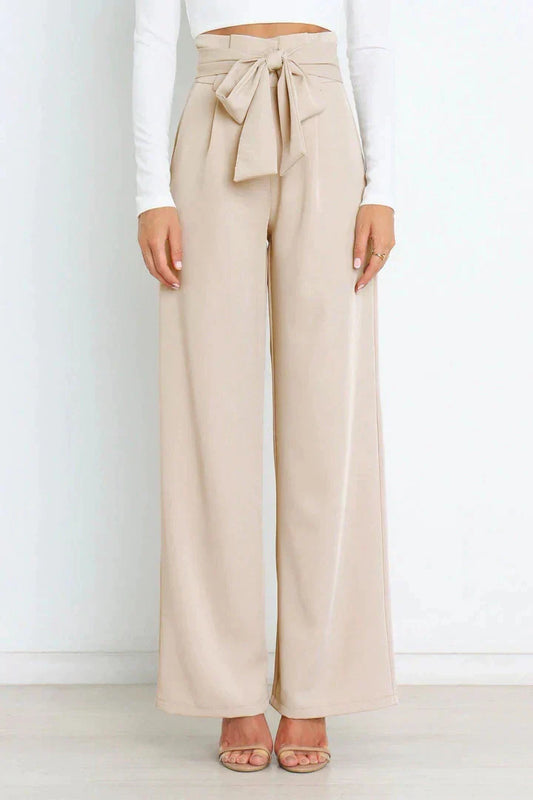 Elina - Stijlvolle Pantalon met Strikceintuur voor Vrouwen
