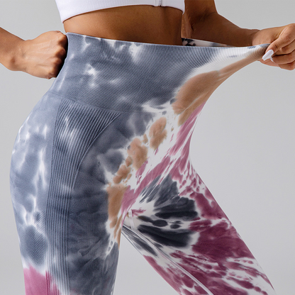 Alice - Comfortabele Tie Dye Scrunch Ademende Leggings voor Vrouwen