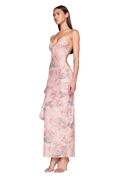 Vlinder Halter Rugloze Slimme Print Jurk