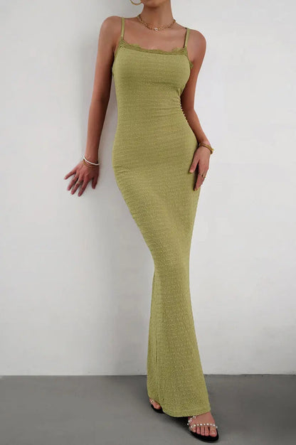 Spaghettiband Maxi Visstaart Jurk