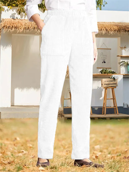 Jillian - Casual Herfst Effen Corduroy Broek voor Vrouwen