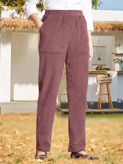Jillian - Casual Herfst Effen Corduroy Broek voor Vrouwen