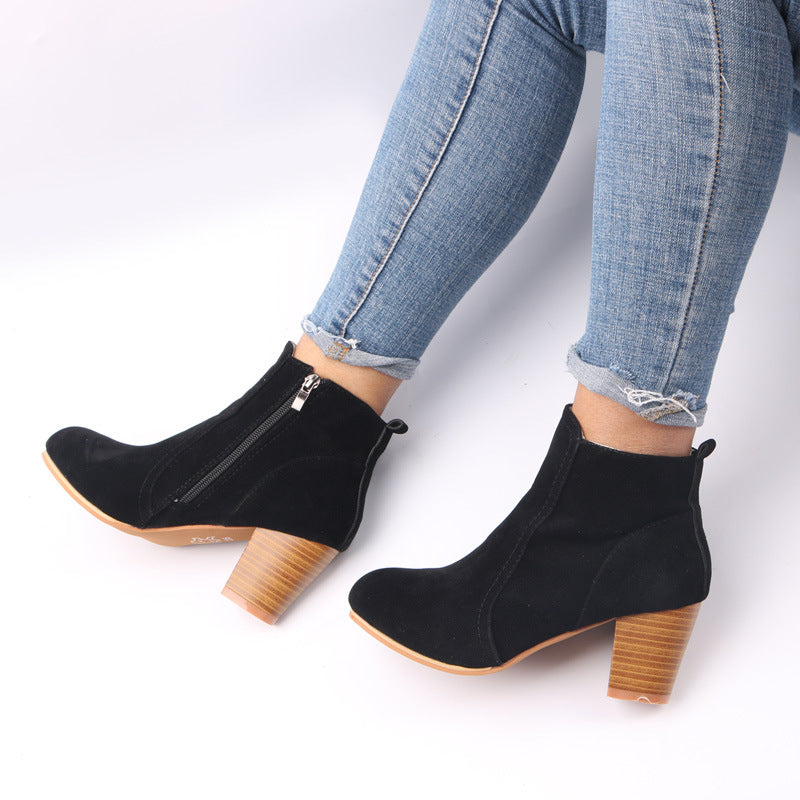 Kizea - Stijlvolle Lente Faux Suede Enkellaarzen voor Vrouwen