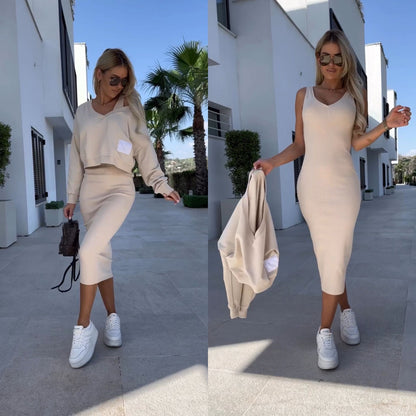 Elegante Jurk met Trui Set