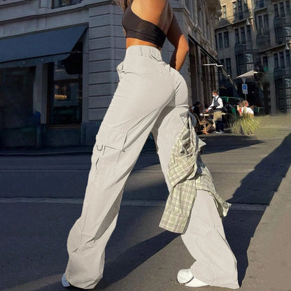 Jade - Streetwear Lente Cargo Broek High Waist voor Vrouwen