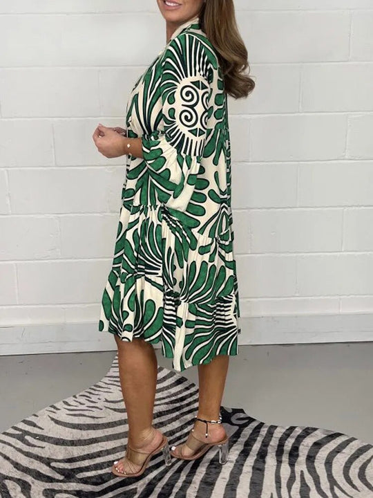 Swing Midi Jurk met Bloemenprint