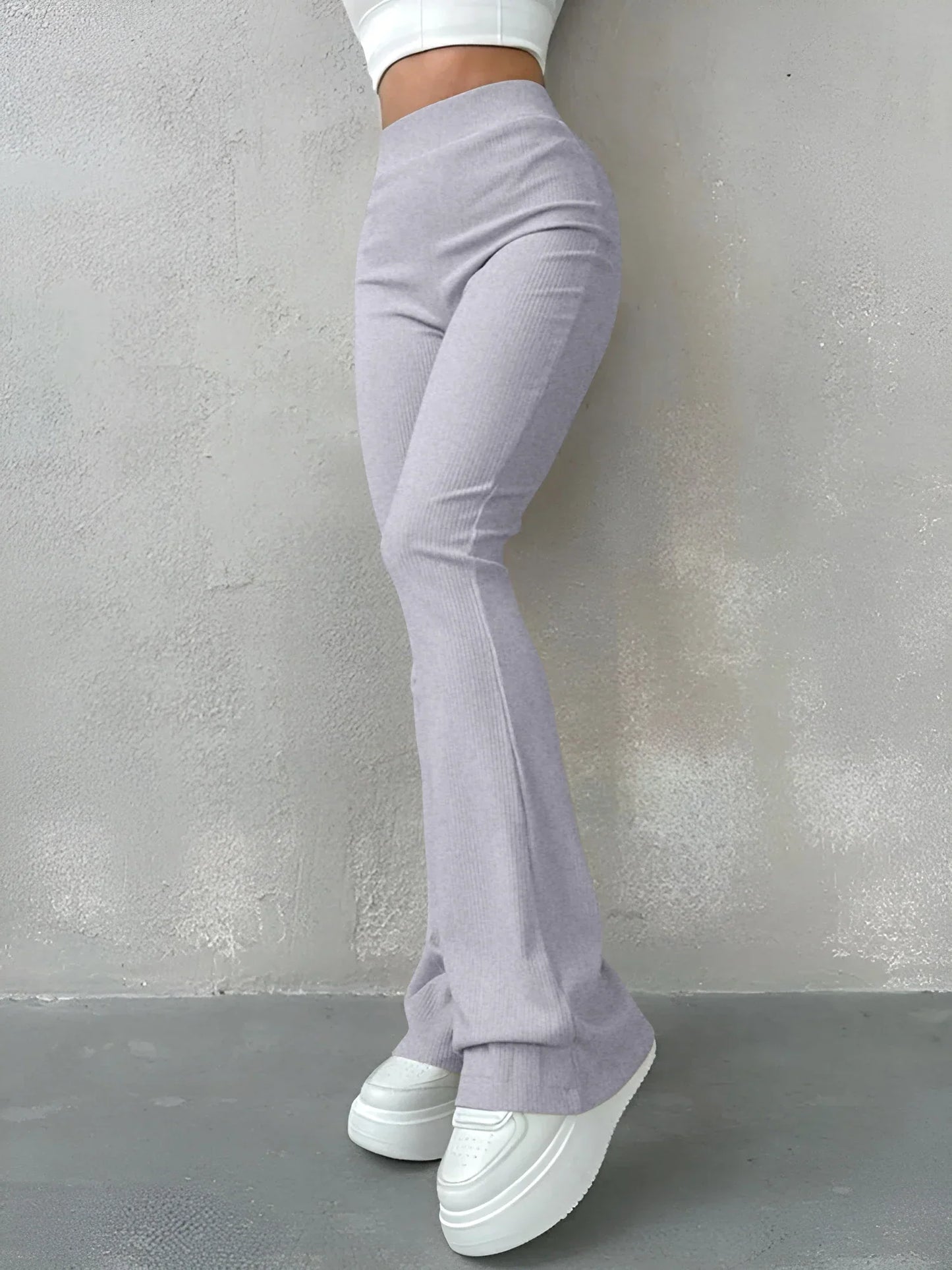 Kendall - Chique Herfst Geribbelde Flared Broek voor Vrouwen