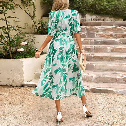 Elegante Feestjurk Met Meshprint