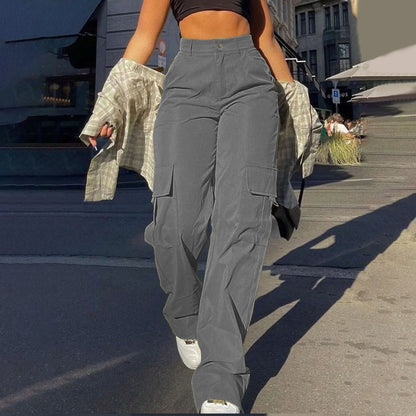 Jade - Streetwear Lente Cargo Broek High Waist voor Vrouwen