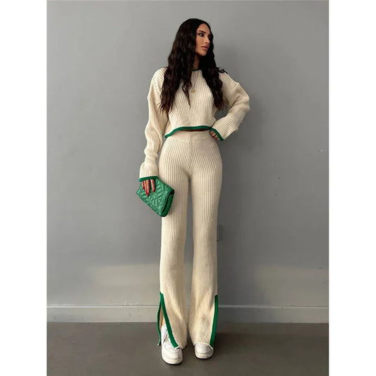 Santa | Gebreide trui en flare broek set
