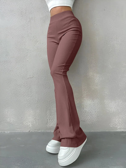 Kendall - Chique Herfst Geribbelde Flared Broek voor Vrouwen