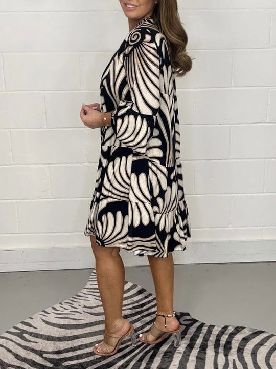 Swing Midi Jurk met Bloemenprint