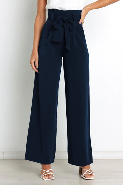 Elina - Stijlvolle Pantalon met Strikceintuur voor Vrouwen