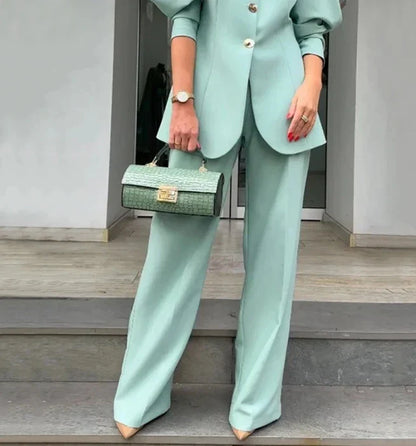 Jennie | Elegante blazer & broek met rechte pijpen