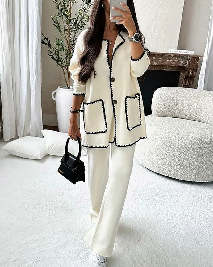 Wanda | Chique witte casual broek set