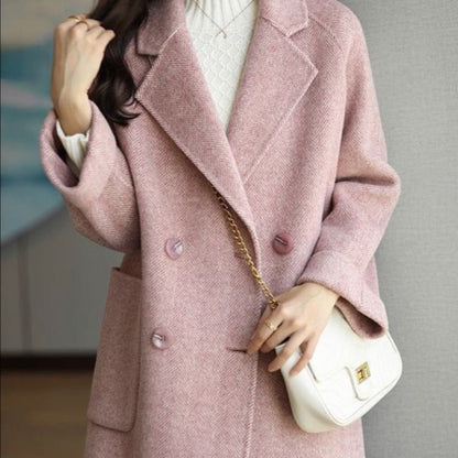Jenna klassieke dubbelknopige houndstooth damesjas