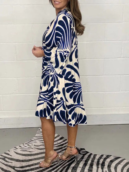 Swing Midi Jurk met Bloemenprint