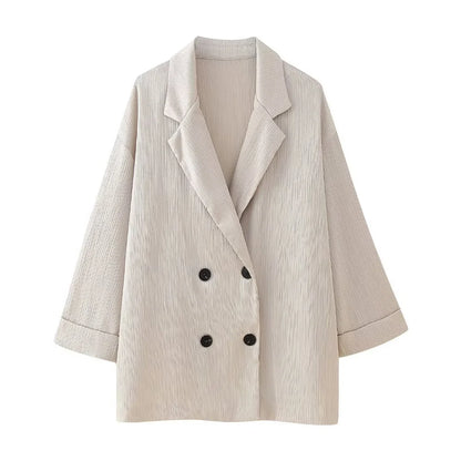 Sunita | Elegante blazer en broek met kreukeffect