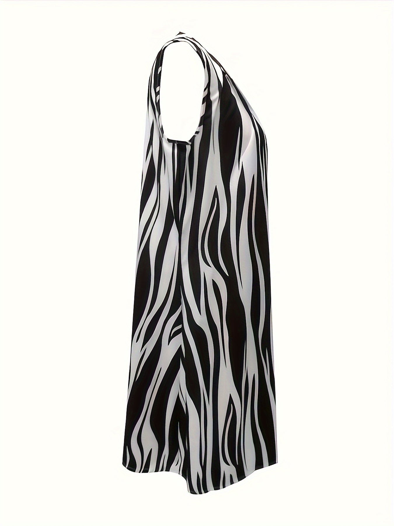 Elegante V-Hals en Mouwloze Jurk