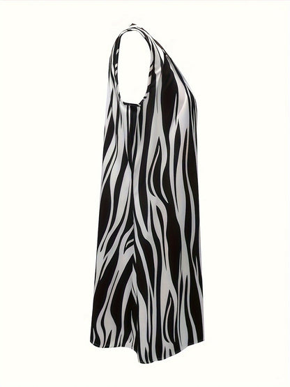 Elegante V-Hals en Mouwloze Jurk