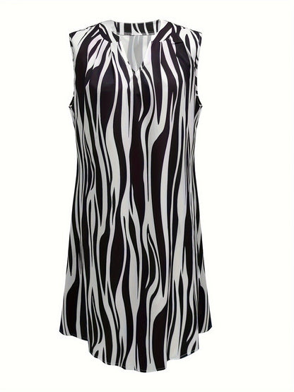 Elegante V-Hals en Mouwloze Jurk
