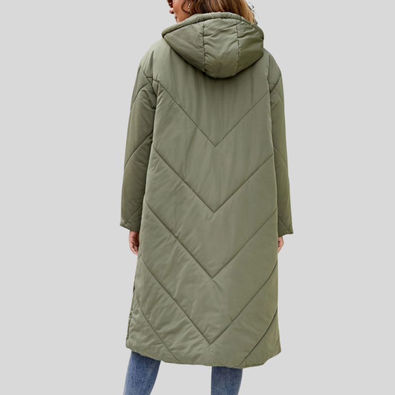Aurora - Lange, warme damesjas met capuchon