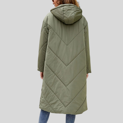 Aurora - Lange, warme damesjas met capuchon