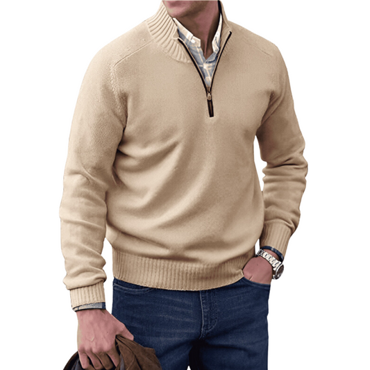 Olan | Elegante Kasjmier Trui met Kwartrits