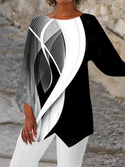 Moderne Tuniek met Geometrische Lange Mouw