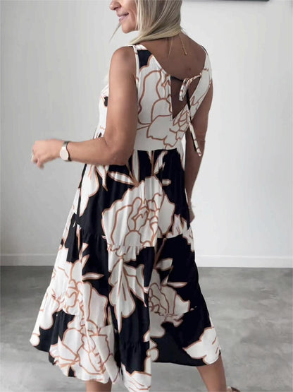 Maja™ - Stijlvolle Midi-Jurk met Bloemenprint