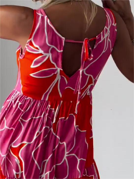 Maja™ - Stijlvolle Midi-Jurk met Bloemenprint