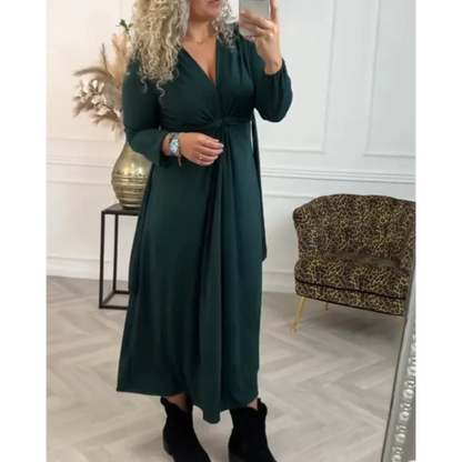Sexy Effen Jurk met Lange Mouwen