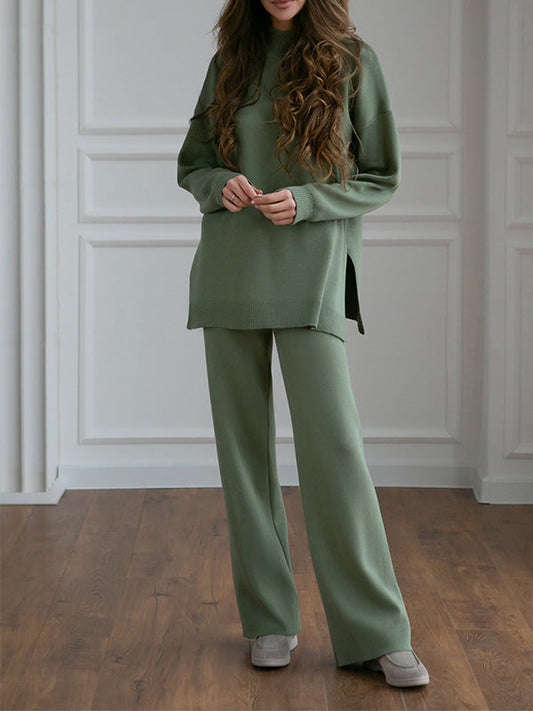 Leilani | Casual coltrui met split en broek Set
