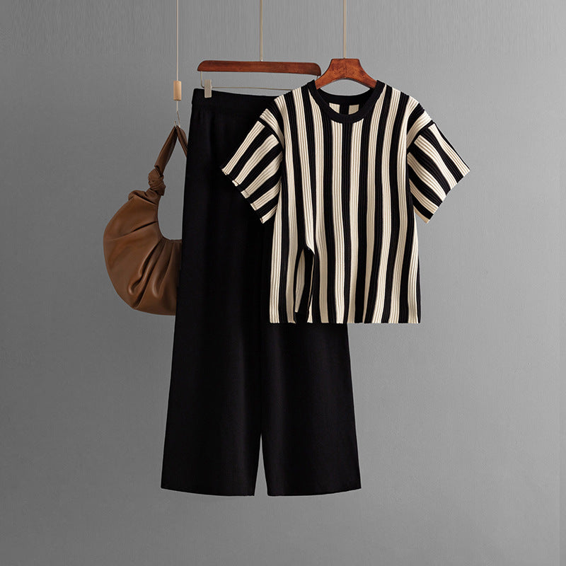 Ruth | Casual verticale streep top & broek set