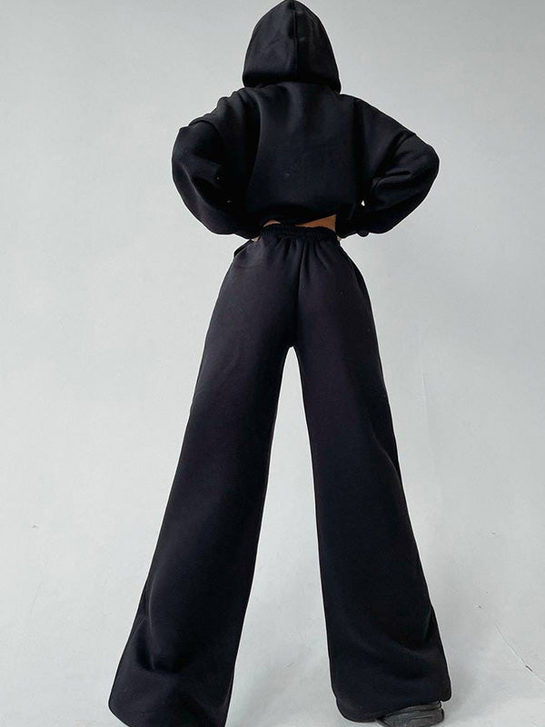 Shanaia | Stijlvolle losse effen kleur hoodie & oversized broek sportpak