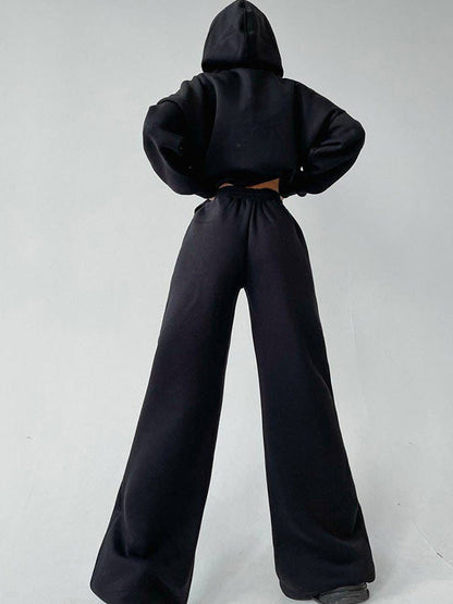 Shanaia | Stijlvolle losse effen kleur hoodie & oversized broek sportpak