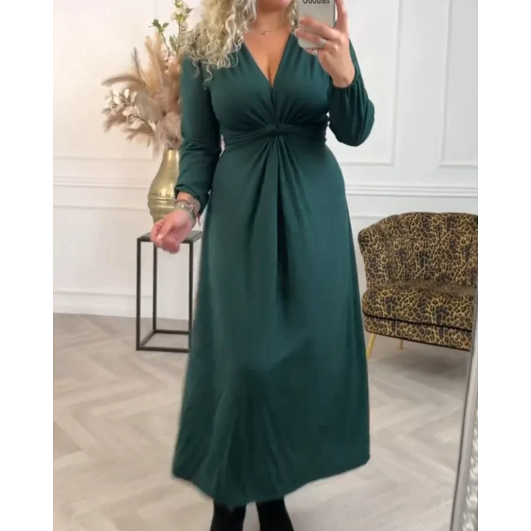 Sexy Effen Jurk met Lange Mouwen