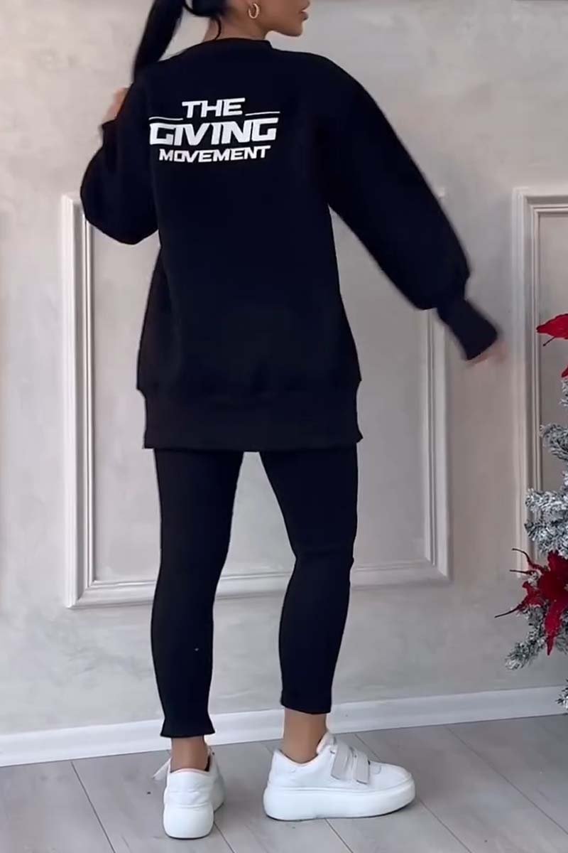 Verda | Casual elegante oversized trui en leggingset met splitjes