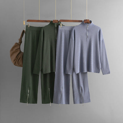 Emmi | Casual coltrui met rits tweedelige set