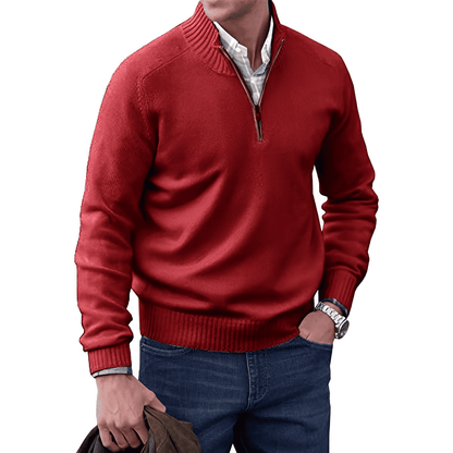 Olan | Elegante Kasjmier Trui met Kwartrits